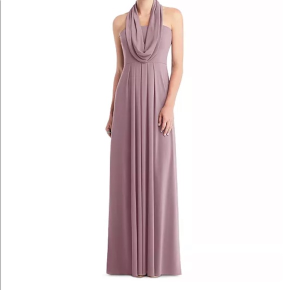 Dessy Collection mauve dress XL bridesmaid dress wedding guest dress - Picture 3 of 5